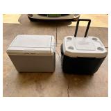 Two Coleman Coolers With Accessories