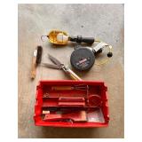 Tools With Red Storage Bin