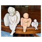 Three Angel Figurines in Varied Sizes