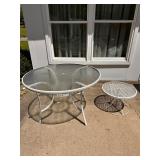 Outdoor Glass and Metal Patio Table Set