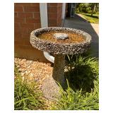 Concrete Bird Bath With Pebble Design