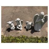 4 White Angel Statues
