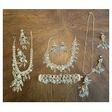 Gold-Tone Jewelry Set With Clear Accents
