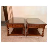 Wooden End Tables With Glass Tops