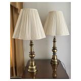 Brass Table Lamps with Shades