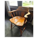 Wooden Spindle Back Armchair With Cutout