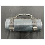 Black Leather Knife Storage Roll