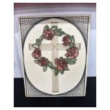 String Art Cross With Rose Wreath