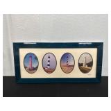 Framed Lighthouse Photo Collage by Barry Gamow