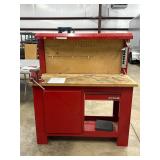 Red Multi-Functional Workbench With Backwall