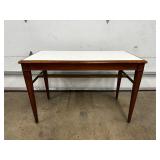 Vintage Wood Table with White Laminate Top