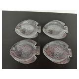 4 Clear Glass Fish Plates
