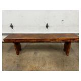 Rustic Wooden Bench with Natural Finish