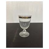 Clear Stemmed Glass with Silver Band
