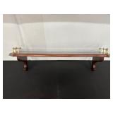 Ethan Allen Wood Wall Shelf with Brass Rail