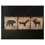 Rustic Wildlife 3 Piece Wall Art