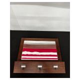 Wood Wall Mirror With Storage and Hooks