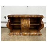 Wooden Sideboard With Decorative Carvings