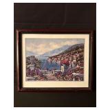 Framed Landscape Print of Scenic Lake View