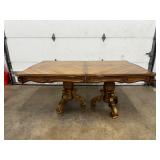 Dining Table With Six Velvet Chairs & Leaf