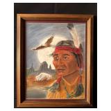 Framed Artwork of Native American Portrait