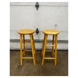 Two Wooden Bar Stools