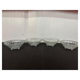 Four Clear Glass Footed Bowls