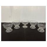 5 Clear Glass Dessert Dishes