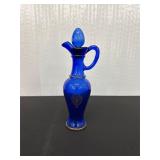 Blue Avon Glass Bath Oil Decanter