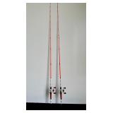 Two Lew's XF1SH Baitcaster Reels with Rods