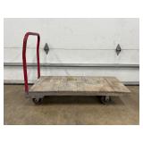 Wood and Metal Platform Cart With Casters
