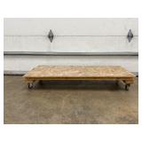 Wooden Rolling Platform with Casters