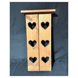 Wooden Wall Cabinet With Heart Cutouts