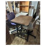 Wooden Table with Two Plastic Chairs