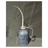 Blue Metal Oil Can With Long Spout