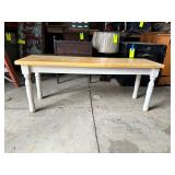 Wooden Bench With Painted Legs