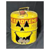 Yellow Sears Kerosene Can with Pumpkin Face