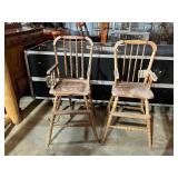 Wood Spindle-Back High Chairs