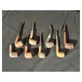 Nine Vintage Smoking Pipes