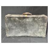 Vintage Hard-Sided Leather Suitcase