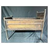 Wooden Cradle with Decorative End Finials