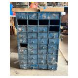 Blue Metal Multi-Drawer Storage Cabinet