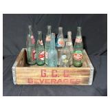 Vintage G.C.C. Beverage Crate With Bottles