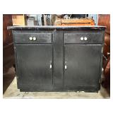 Black Wooden Cabinet With White Top