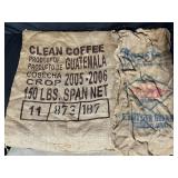 Two Coffee Bean Burlap Bags from Guatemala