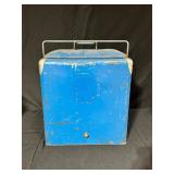 Blue Metal Cooler with Handle and Lid