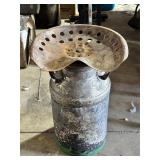 Milk Can and Rustic Tractor Seat
