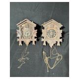 Wooden Cuckoo Clocks with Leaf Motif