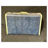 Vintage Samsonite Blue Suitcase with Labels