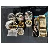 Vintage Toolbox with Assorted Hardware